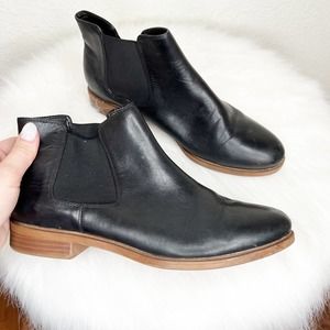 Clarks Taylor Shine Black Leather Chelsea Boot Size 8.5